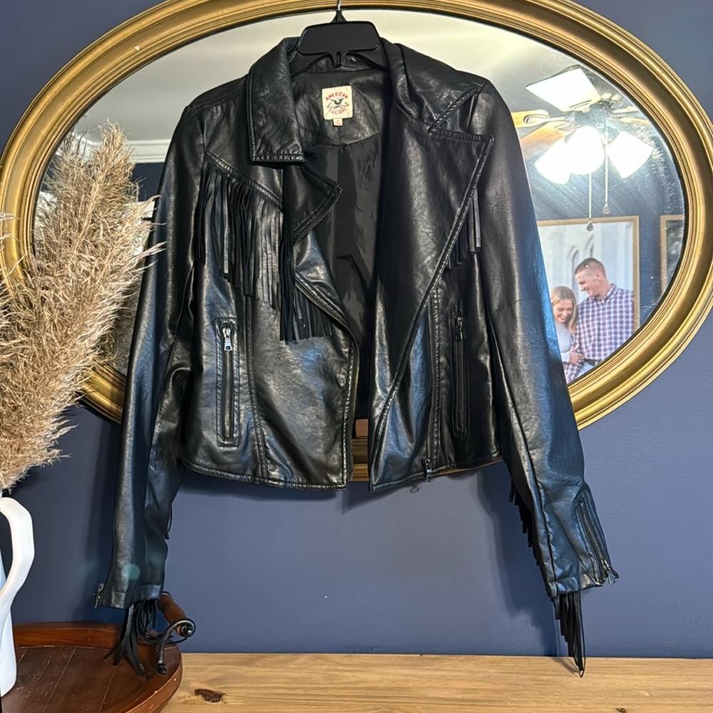 Leather Jacket with Fringe